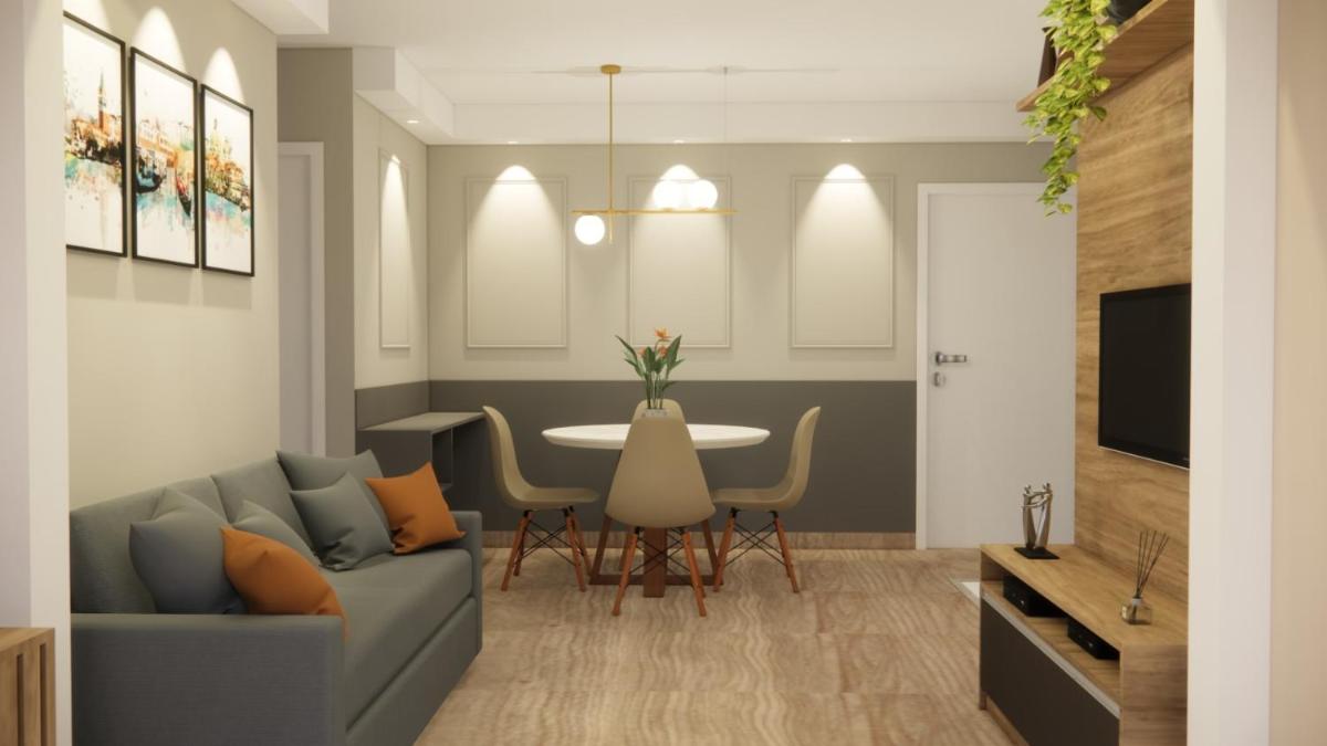 Suitetrails - Apartamento 1604 no Bosque com um quarto sala cozinha completa e uma vaga de garagem
