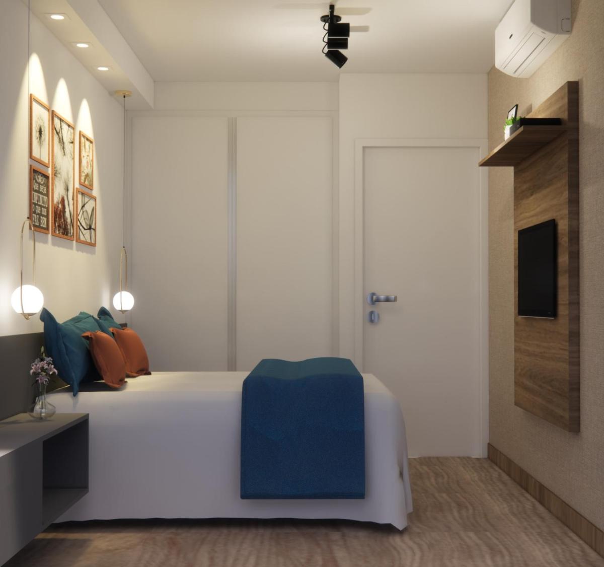 Suitetrails - Apartamento 1604 no Bosque com um quarto sala cozinha completa e uma vaga de garagem