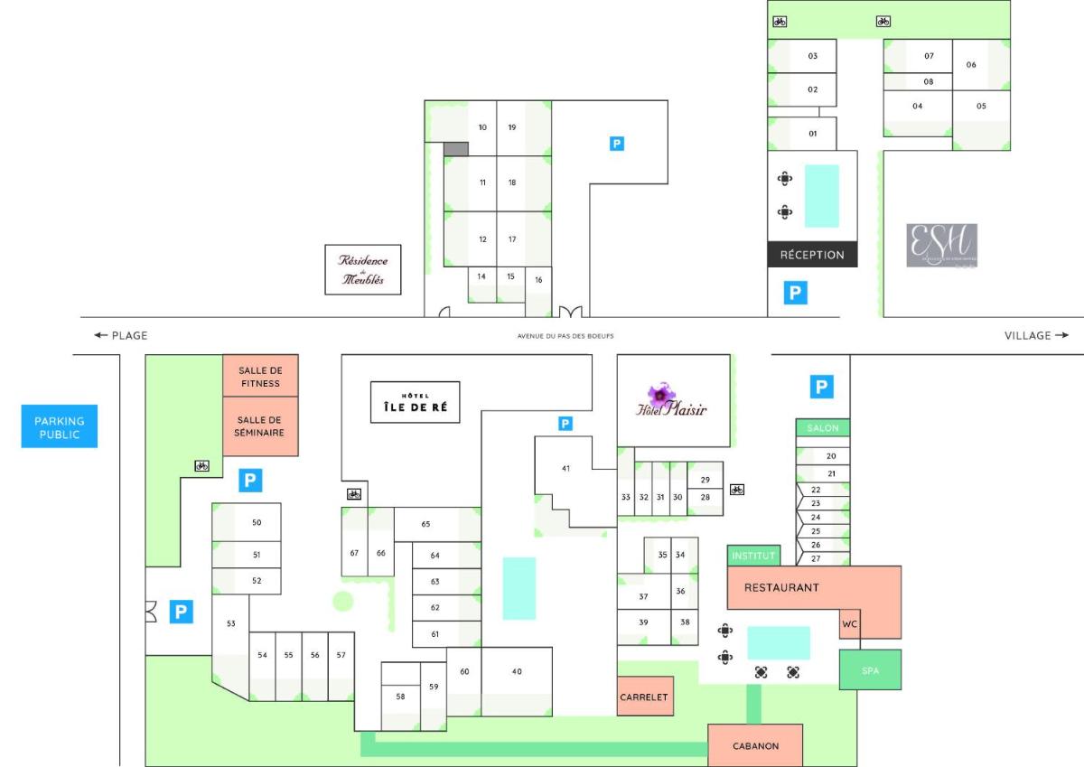 Plan de l'établissement Hôtel Ile de Ré