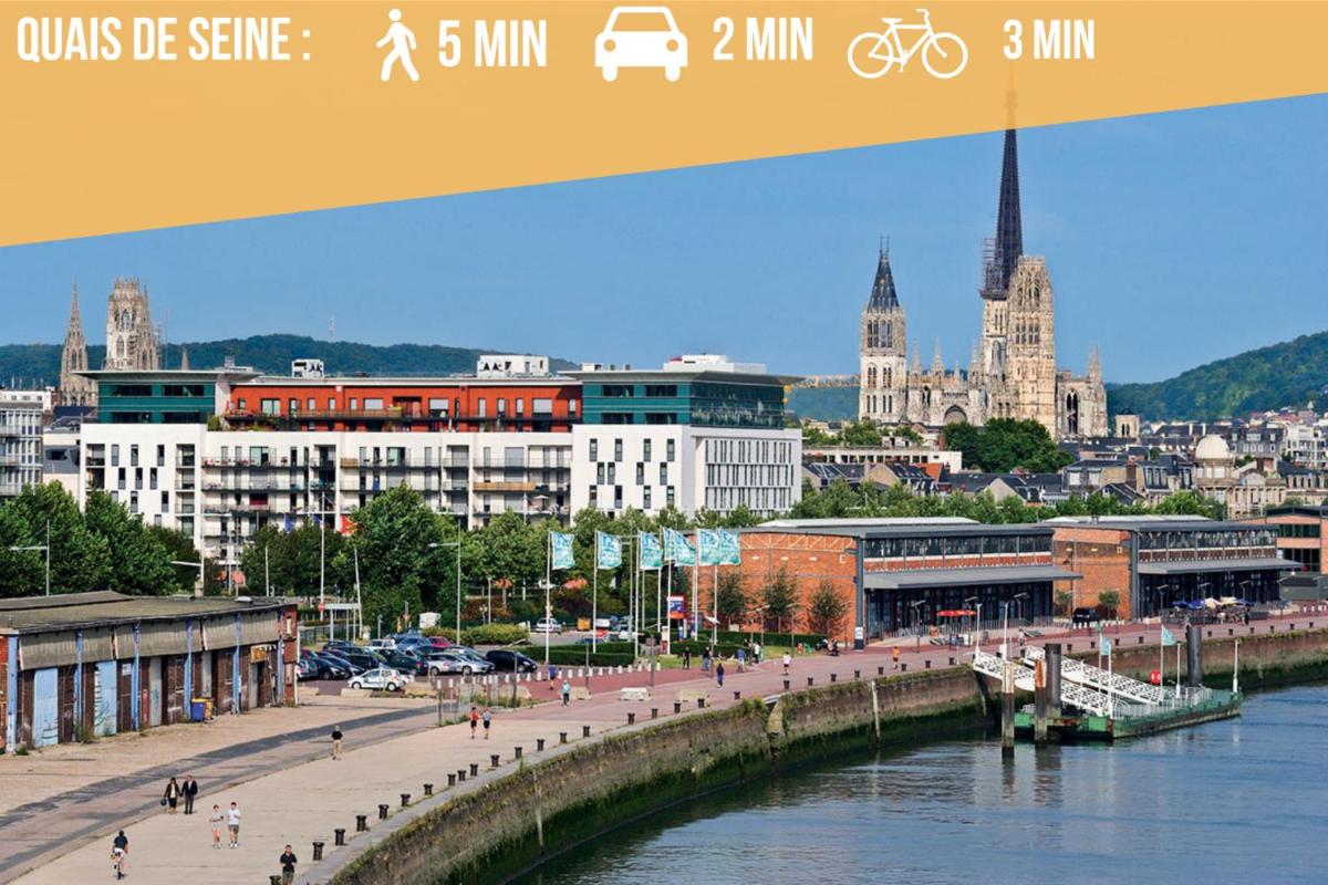 Rouen : Vue panoramique sur la seine avec parking - Housity