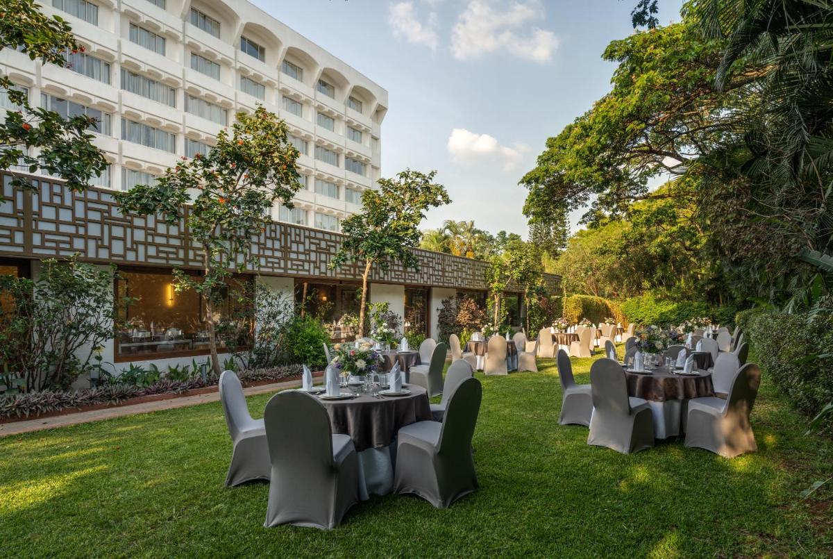 a wedding reception in the garden of a hotel at Southern Star,Mysore in Mysore