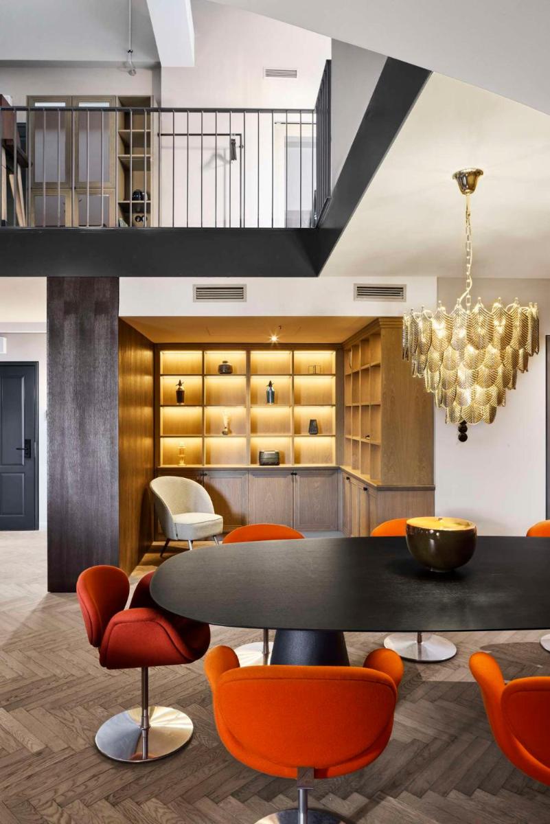 Ein Sitzbereich in der Unterkunft Telegraphenamt