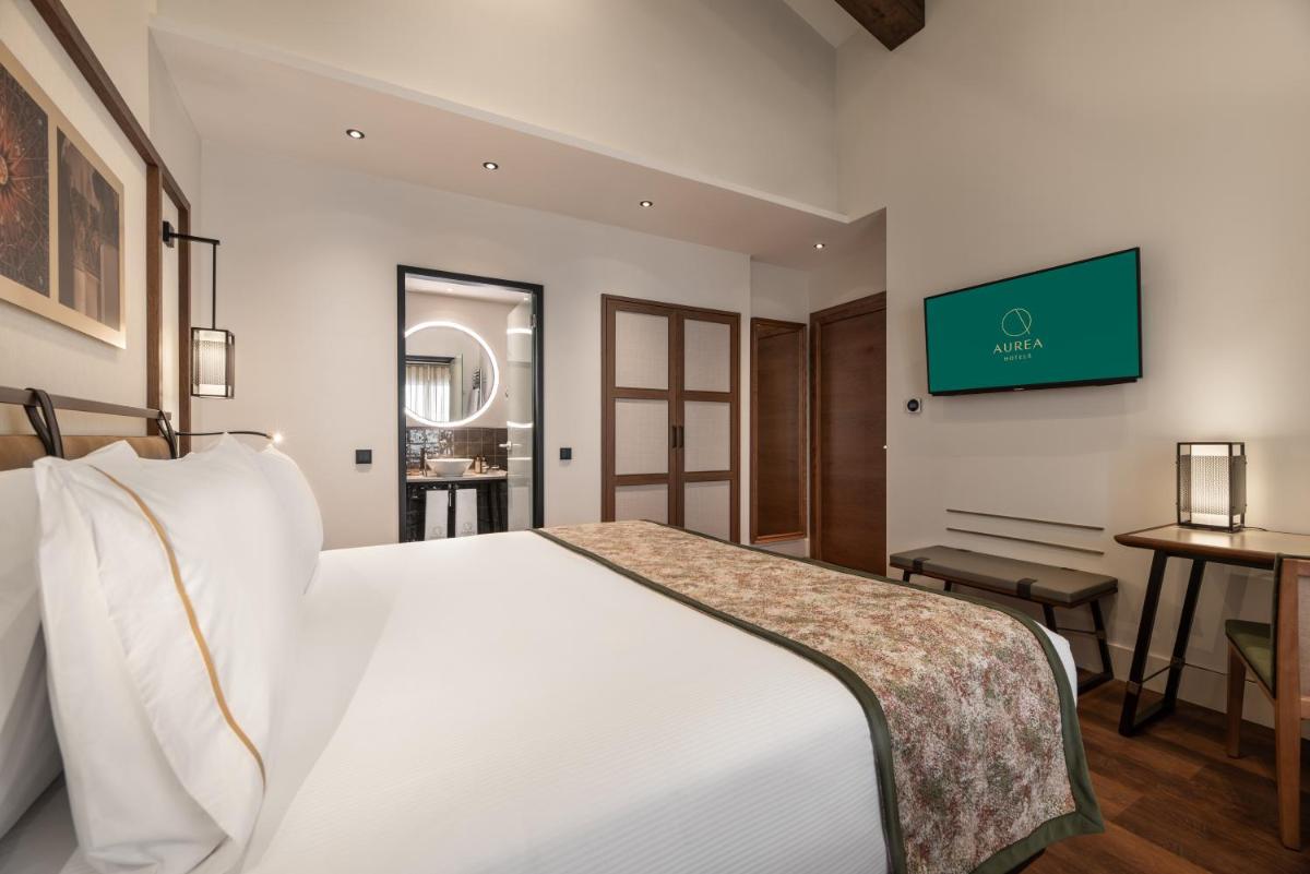 Cama o camas de una habitación en Áurea Toledo by Eurostars Hotel company