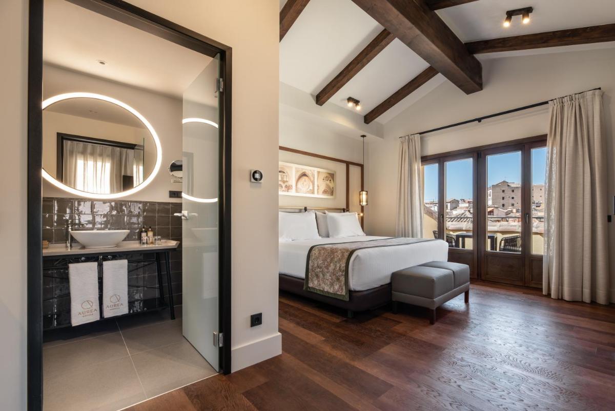 Cama o camas de una habitación en Áurea Toledo by Eurostars Hotel company