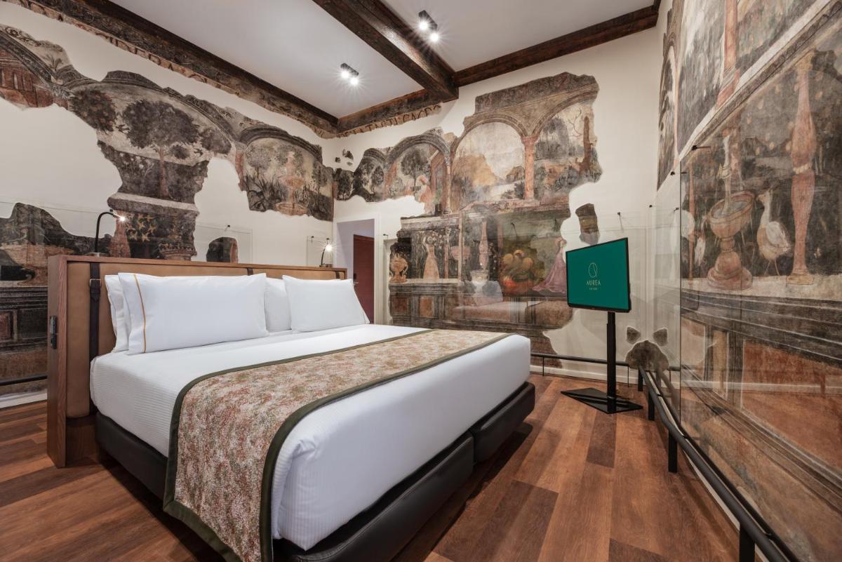 Cama o camas de una habitación en Áurea Toledo by Eurostars Hotel company
