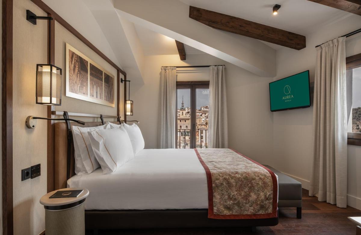 Cama o camas de una habitación en Áurea Toledo by Eurostars Hotel company