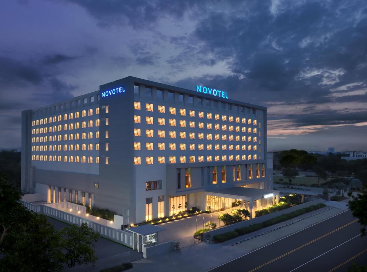 a rendering of a novation hotel at night at Novotel Jaipur Convention Centre in Jaipur