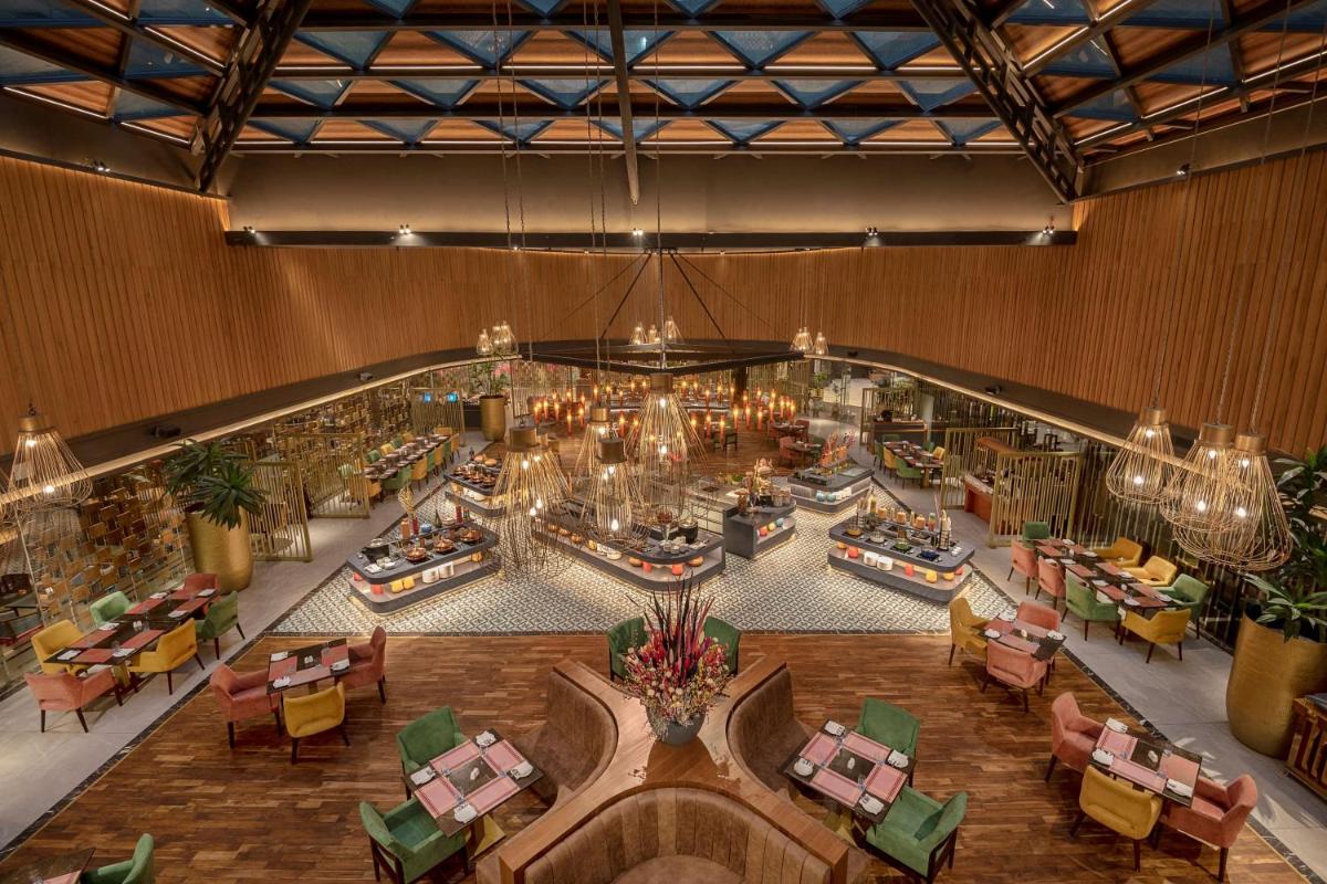 an overhead view of the lobby of a hotel at Radisson Blu Kaushambi Delhi NCR in Ghaziabad