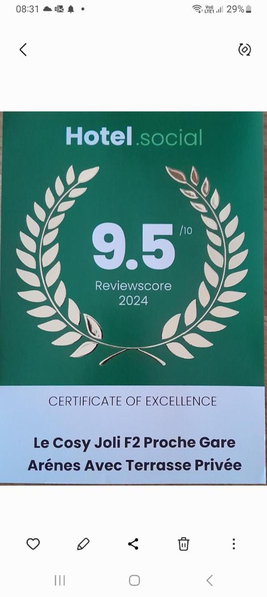 LE COSY Joli F2 proche gare, Arénes avec terrasse privée - Housity