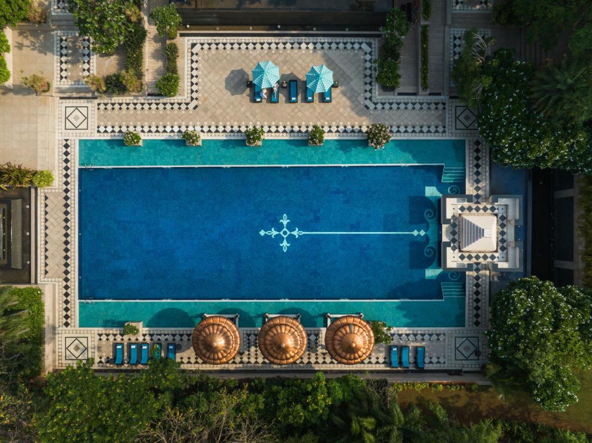 an overhead view of a swimming pool at Taj Krishna in Hyderabad