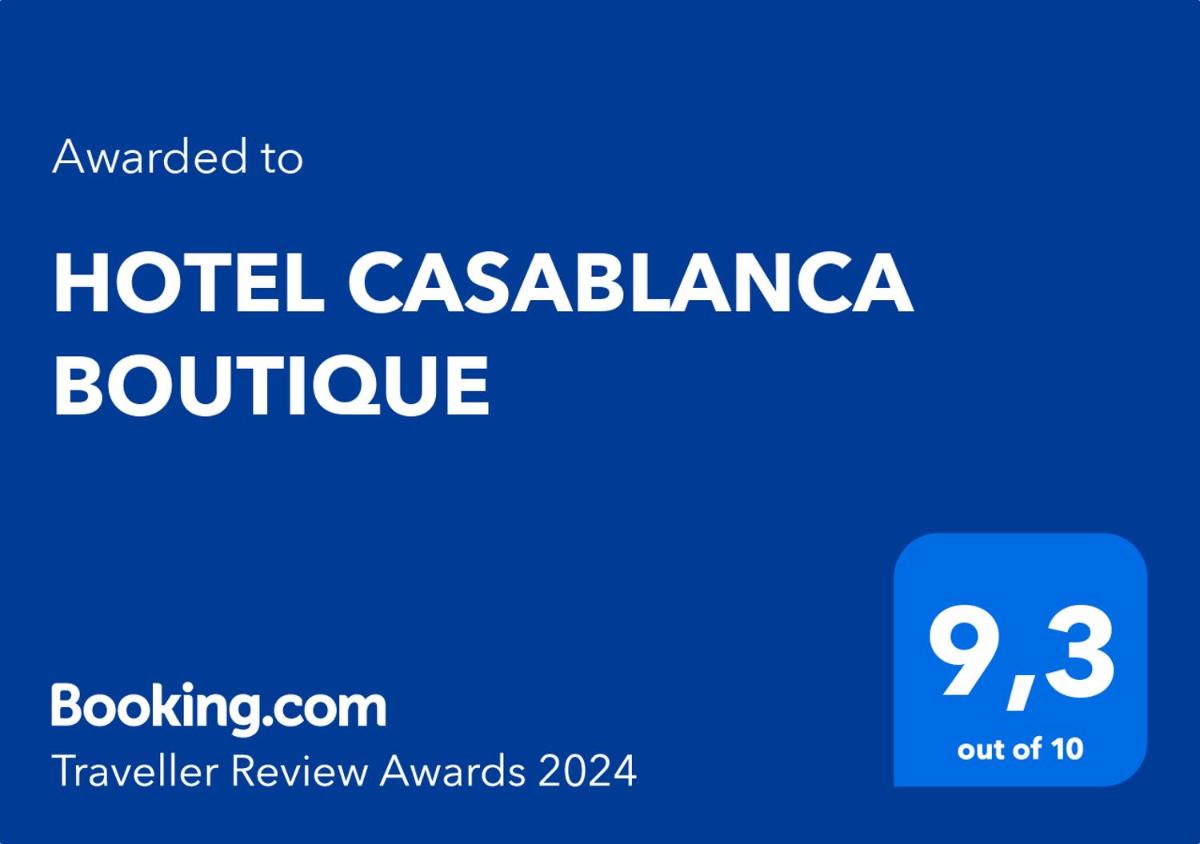 Certificado, premio, señal o documento que está expuesto en HOTEL CASABLANCA BOUTIQUE