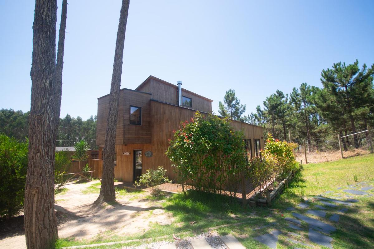 uma casa na floresta com árvores em Bukubaki Eco Surf em Ferrel