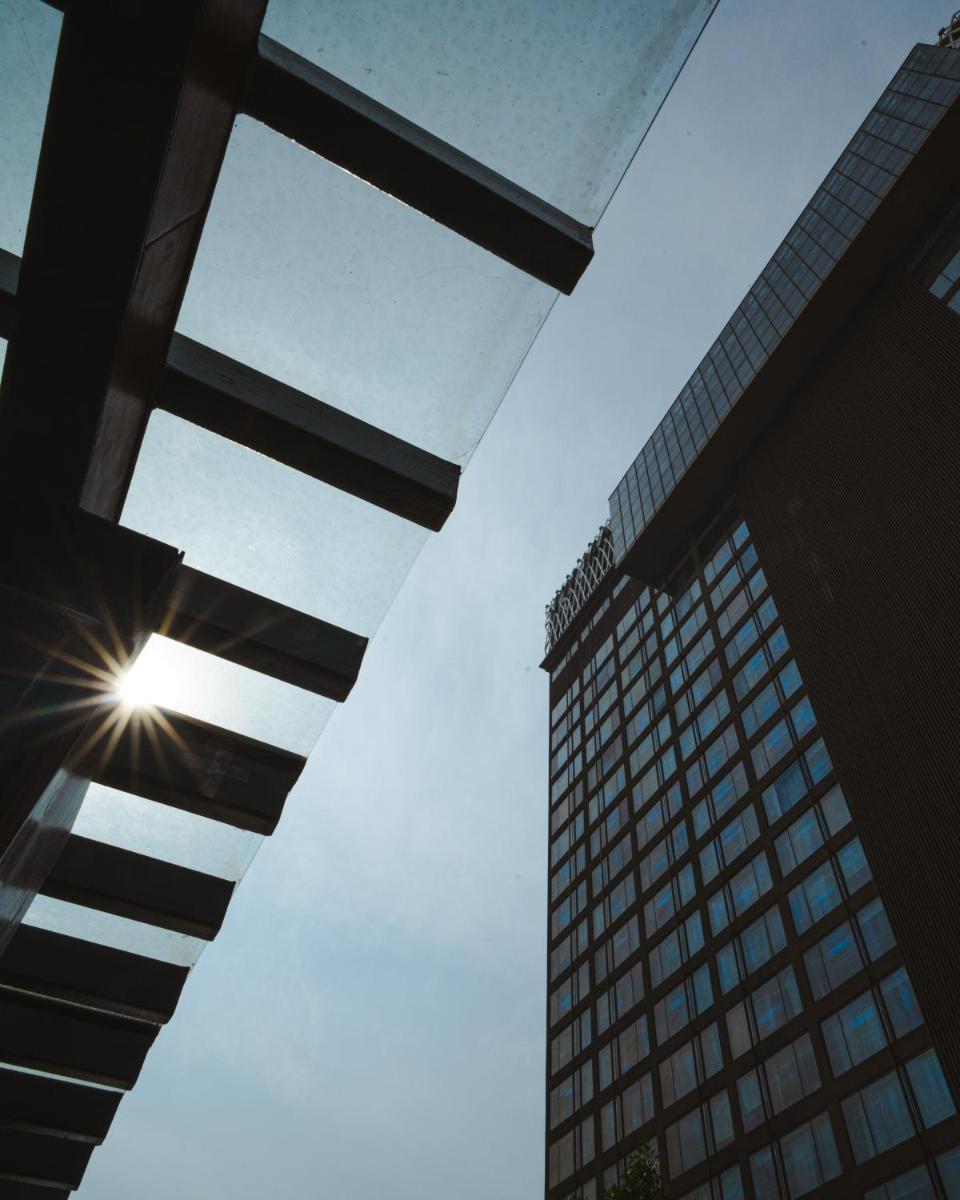 a view of a tall building from the street at JW Marriott Hotel Kolkata in Kolkata