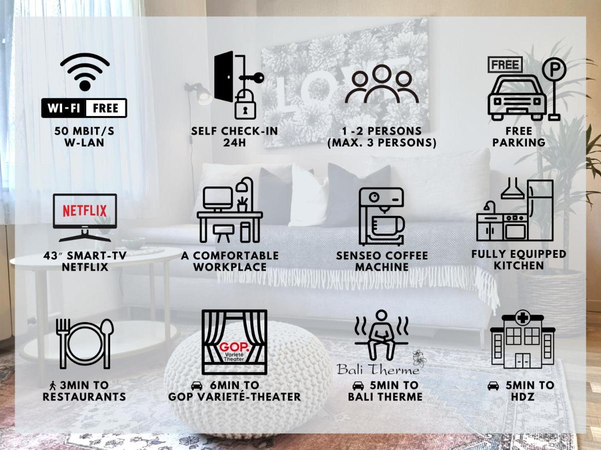 Suitetrails - Stay aWhile Apartment 5 Min zum GOP, BALI-Therme, HDZ & Klinik Nähe, Netflix
