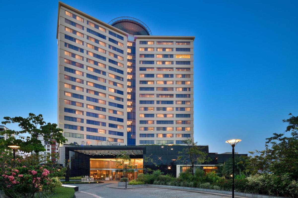 a rendering of the trump international hotel casino at dusk at Kochi Marriott Hotel in Cochin