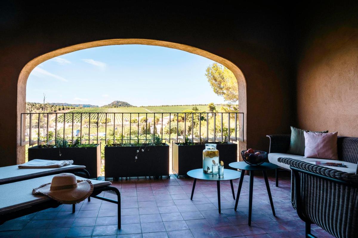 Balcon ou terrasse dans l'établissement Château L'Hospitalet Wine Resort Beach & Spa
