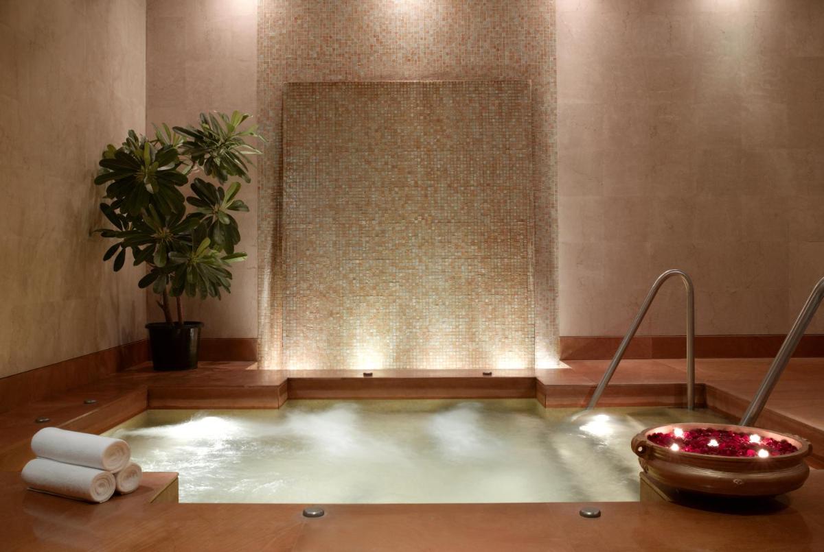 a pool of water in a room with a plant at Grand Hyatt Mumbai Hotel and Residences in Mumbai
