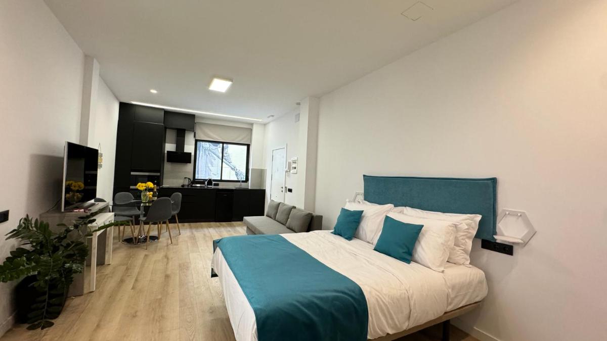 Cama o camas de una habitación en Apart-hotel Happy Life