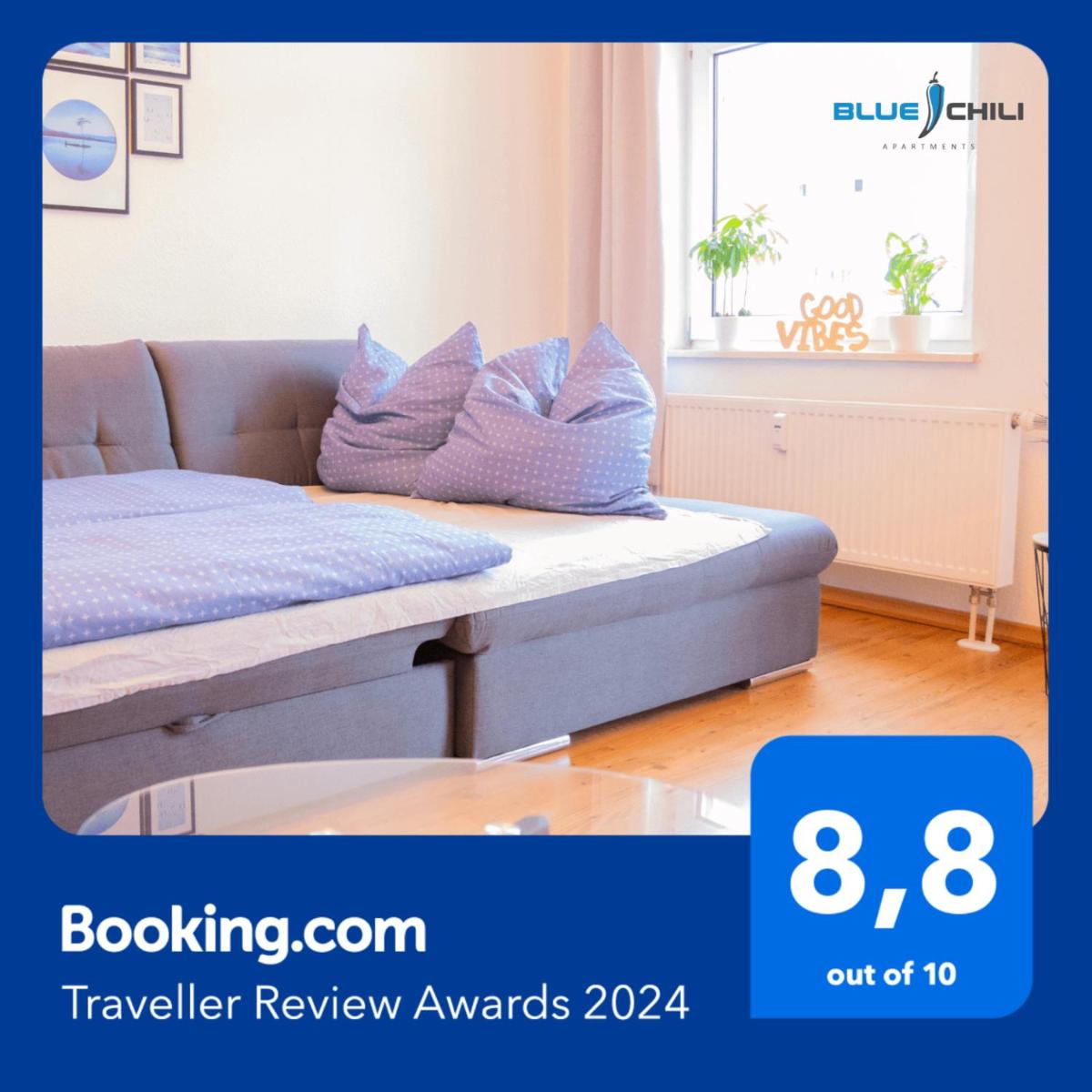Blue Chili 01 - TOP City Lage am HBhf Boxspringbett bis 4 Pers - Hizvo