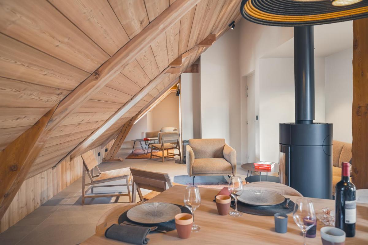 Coin salon dans l'établissement Alliey & Spa Piscine Appart-hôtel Serre chevalier