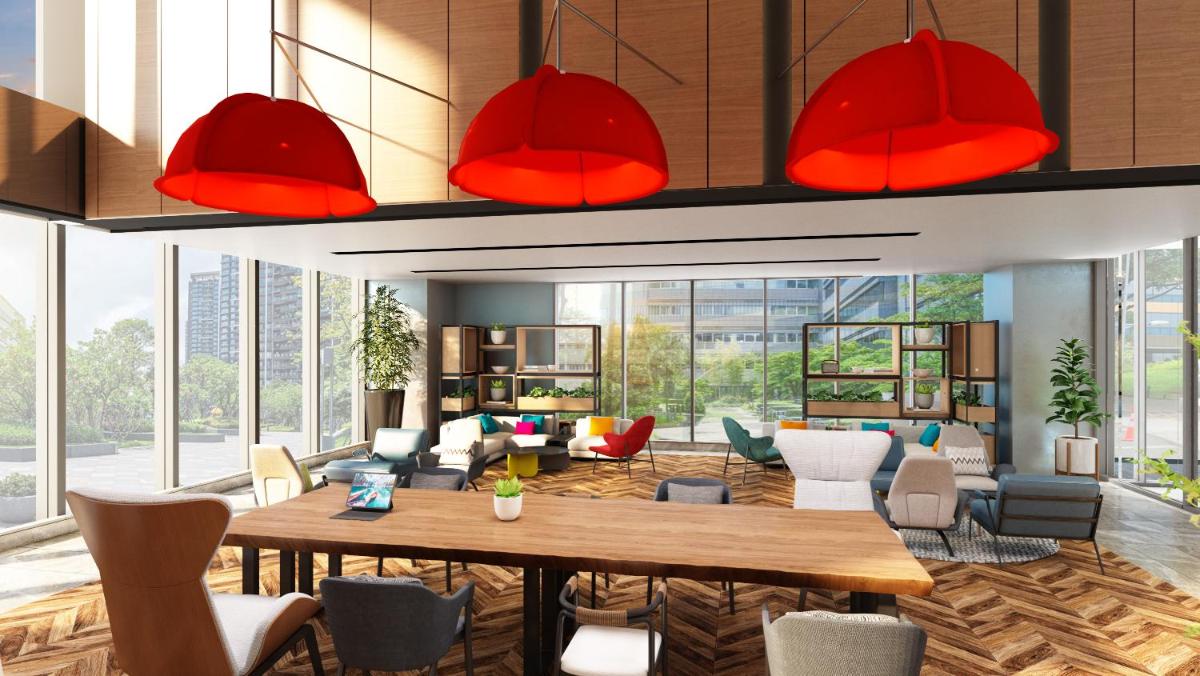 a rendering of a living room with a table and chairs at Hyatt Centric Hebbal Bengaluru in Bengaluru