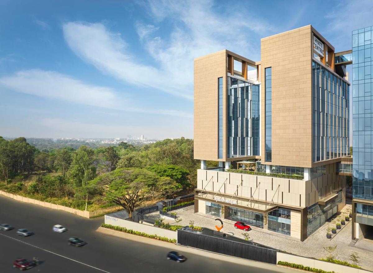 an architectural rendering of a building with a road at Hyatt Centric Hebbal Bengaluru in Bengaluru