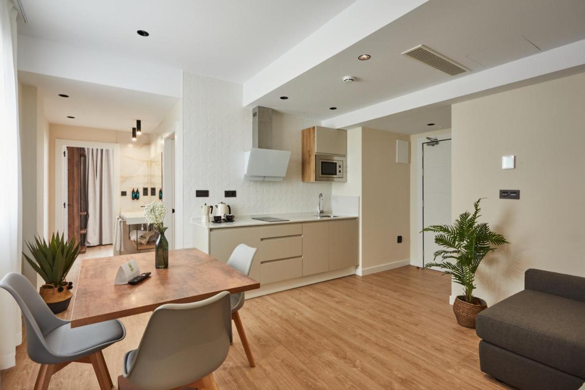 Una cocina o zona de cocina en Apartamentos Silken Fontibre Iberia & Spa