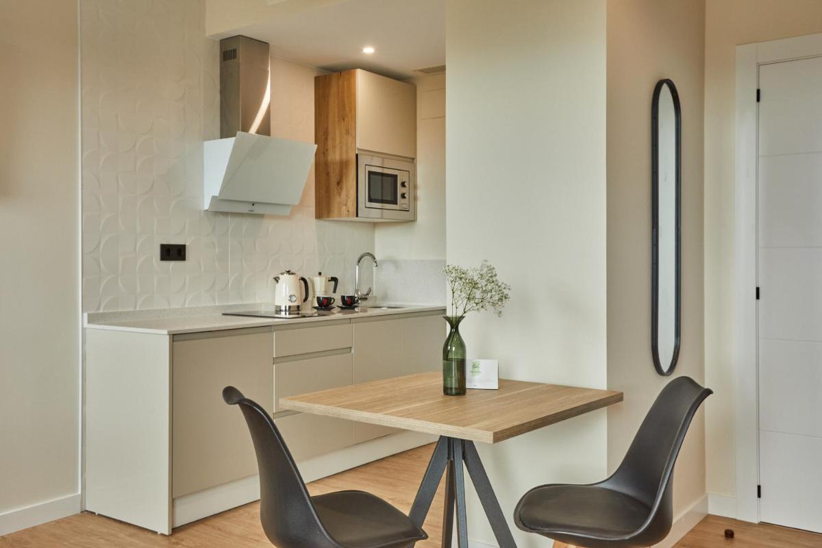 Una cocina o zona de cocina en Apartamentos Silken Fontibre Iberia & Spa