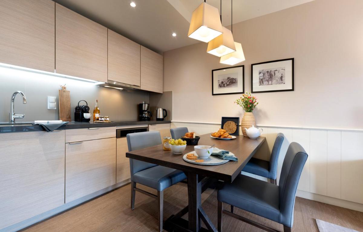 Cuisine ou kitchenette dans l'établissement Résidence Pierre & Vacances Premium Presqu'Ile de la Touques
