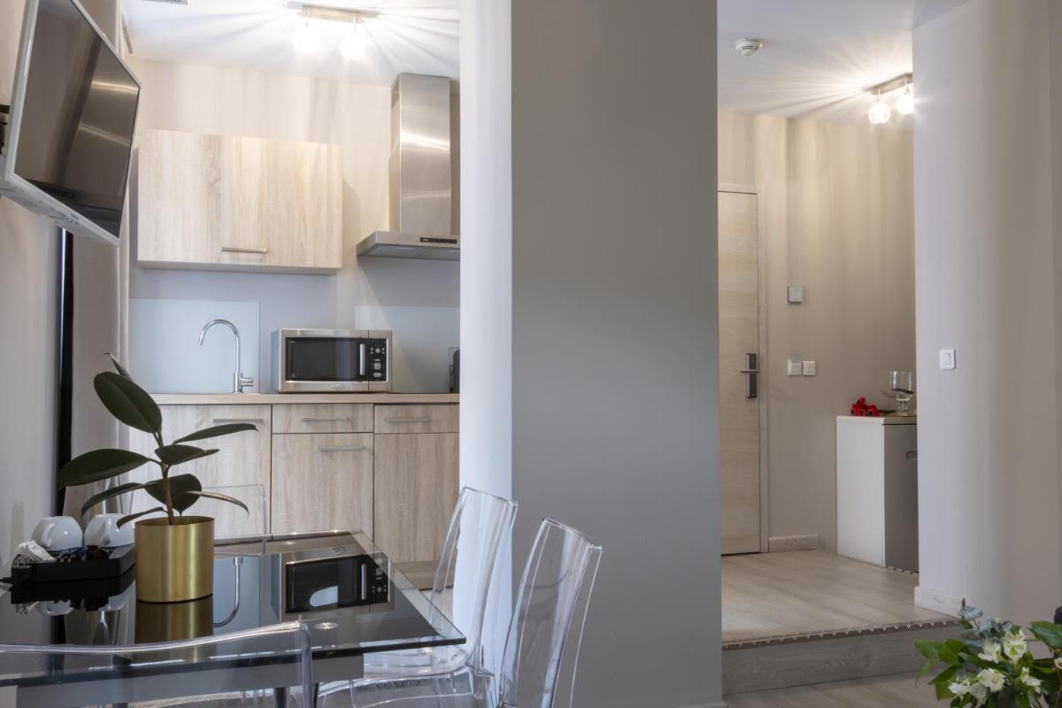 Cuisine ou kitchenette dans l'établissement Hôtel Fesch & Spa