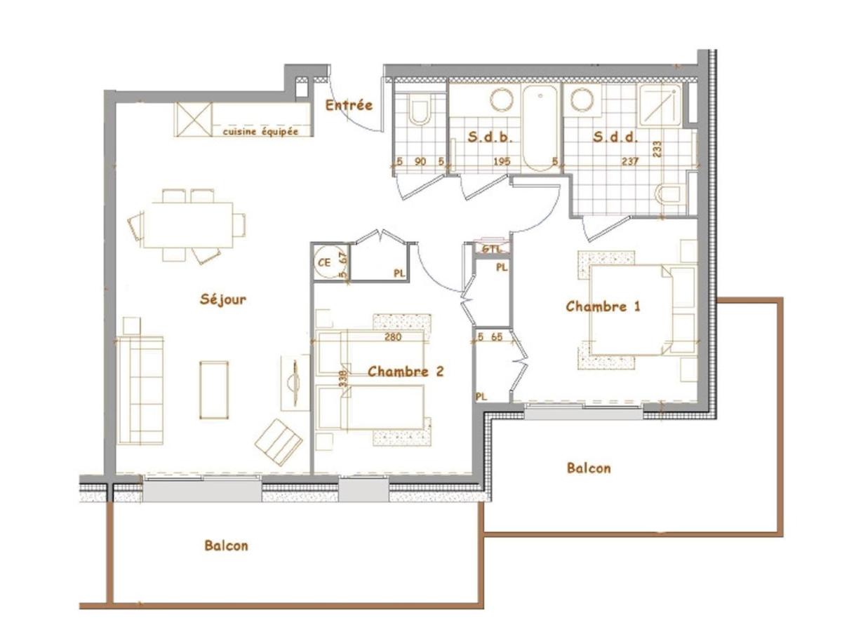 Appartement 3P neuf avec balcon sud vue Mont Blanc, piscine, parking, 6 pers. Villard-sur-Doron - FR-1-293-354 - Housity