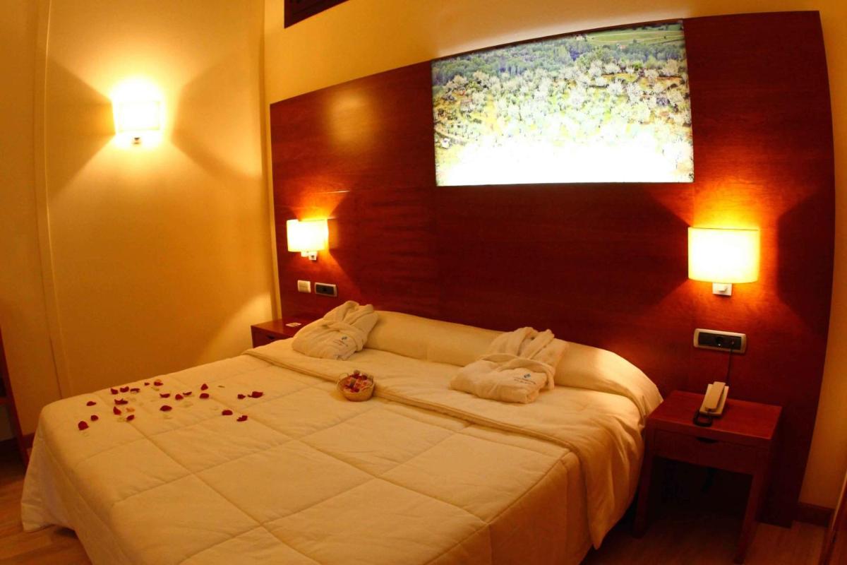 Cama o camas de una habitación en Hotel Balneario Valle del Jerte