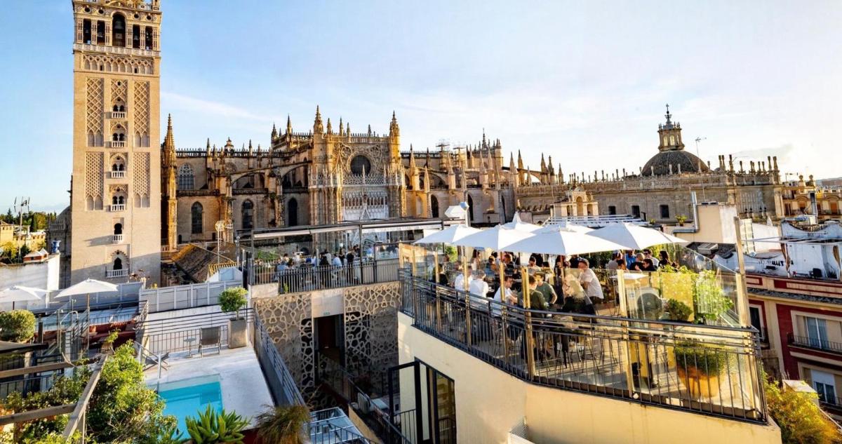Vista general de Sevilla o vista desde el hotel