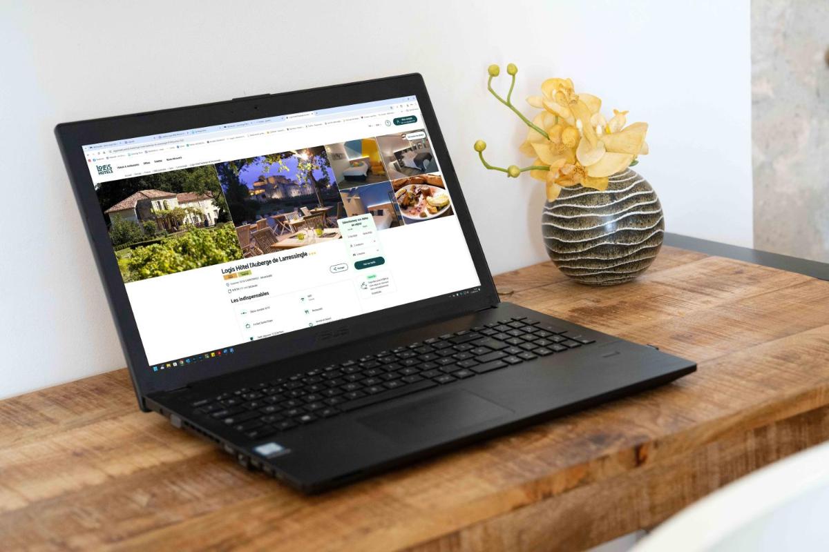 Télévision ou salle de divertissement dans l'établissement Logis L'Auberge de Larressingle