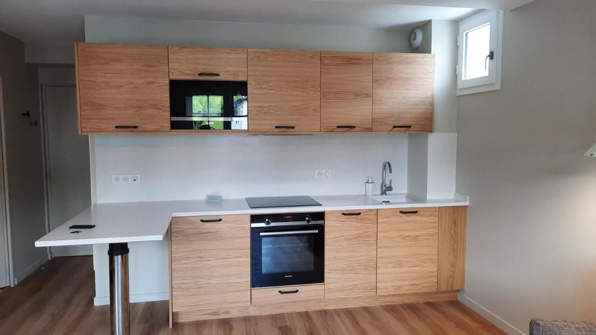 Cuisine ou kitchenette dans l'établissement Hotel Trinquet