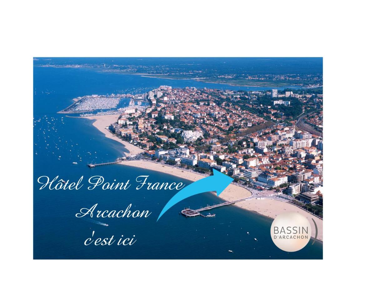 une vue aérienne de l'île des Maldives dans l'établissement Hôtel Point France, à Arcachon