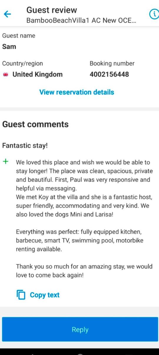 BambooBeachVilla1 AC New OCEANFRONT POOL sunsetview garden kitchen SATELLITE STARLINK WI-FI - Housity
