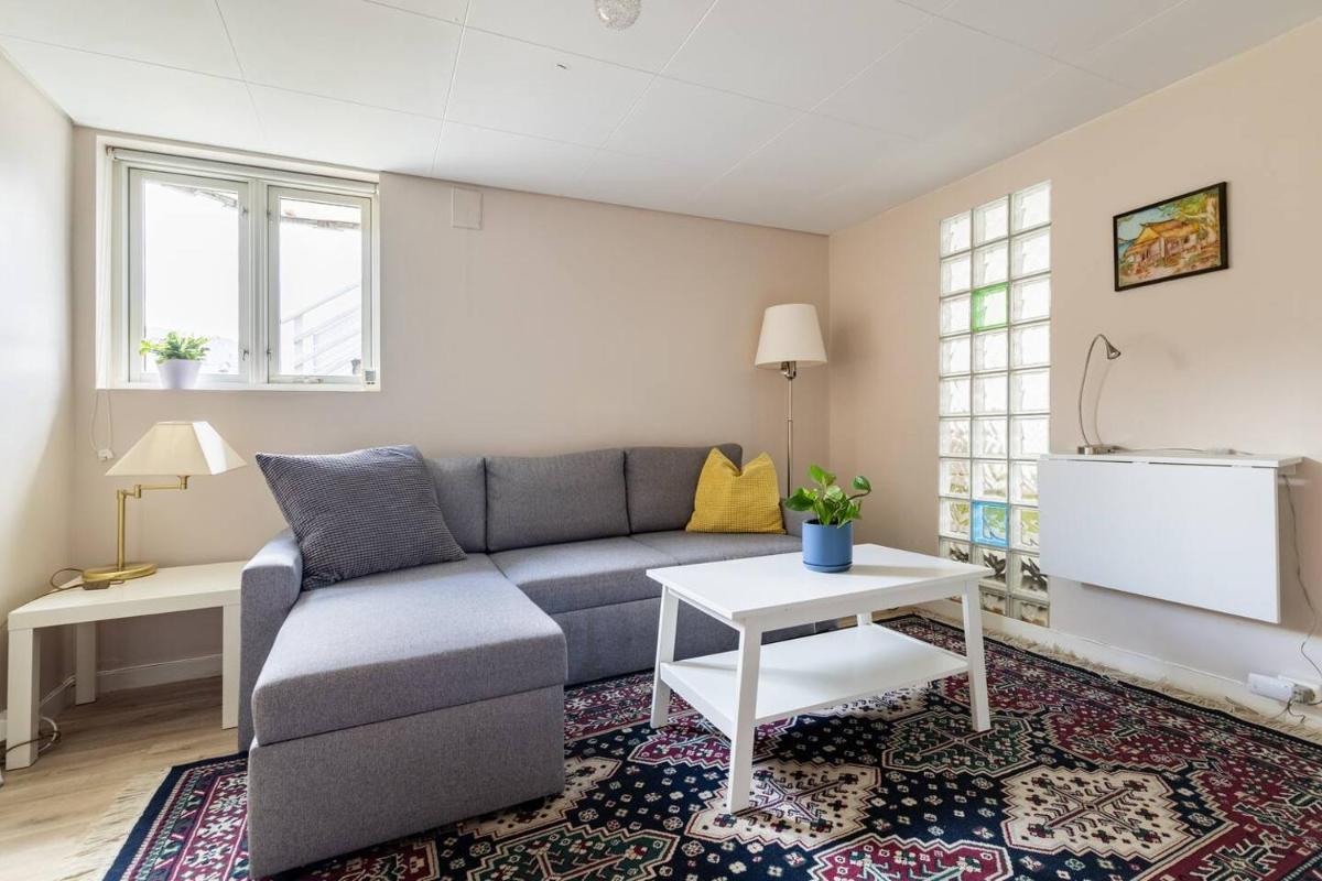 Mountain view Apartment near Oslo: bedroom, lounge, kitchen and bathroom. Flat in Rykkinn - Housity