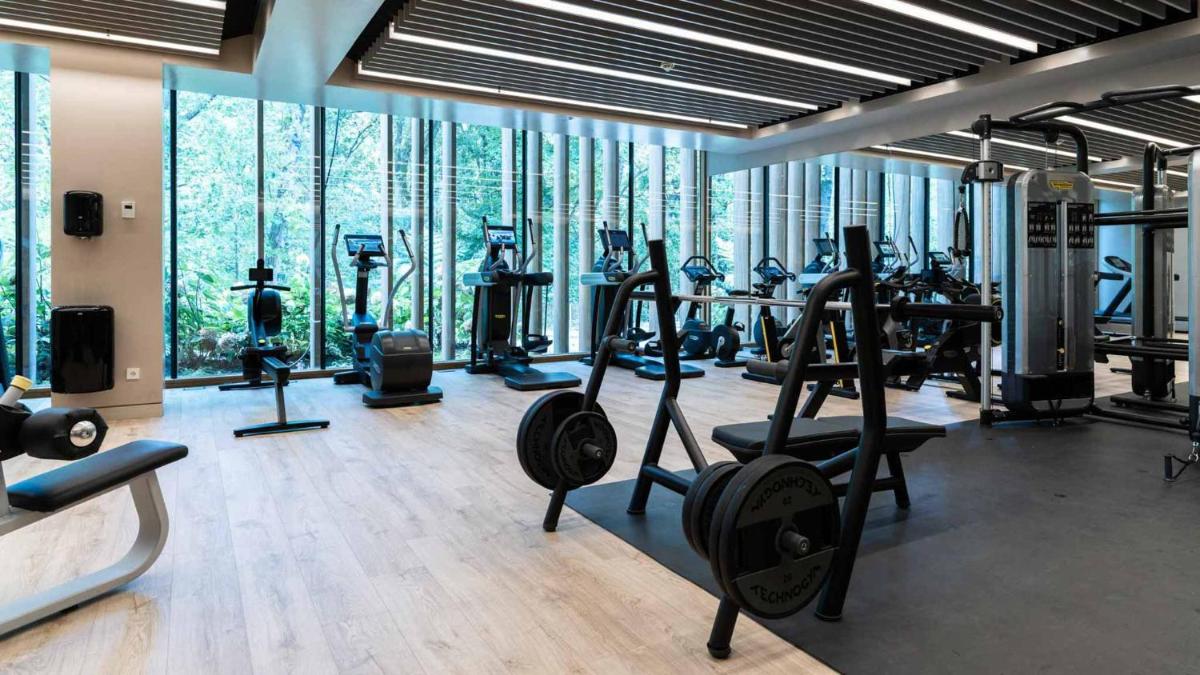 Gimnasio o instalaciones de fitness de Hotel Arima & Spa - Small Luxury Hotels