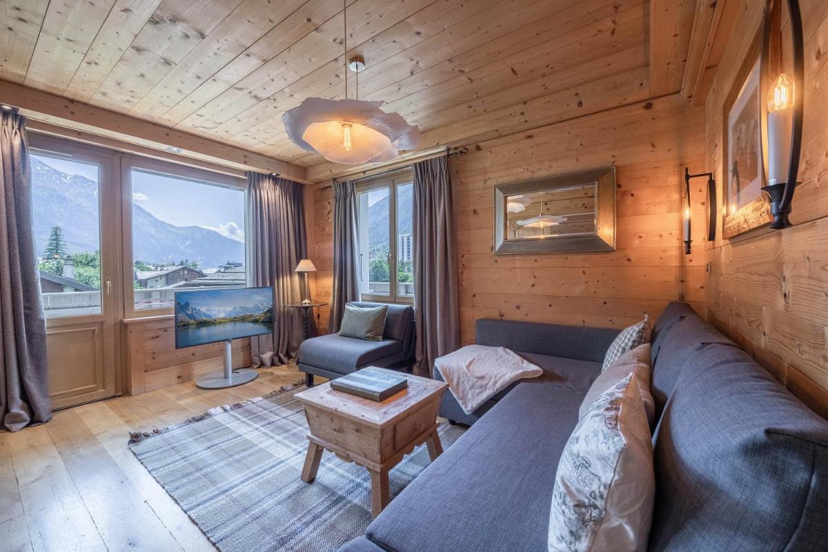 Coin salon dans l'établissement Chalet-Hôtel Hermitage