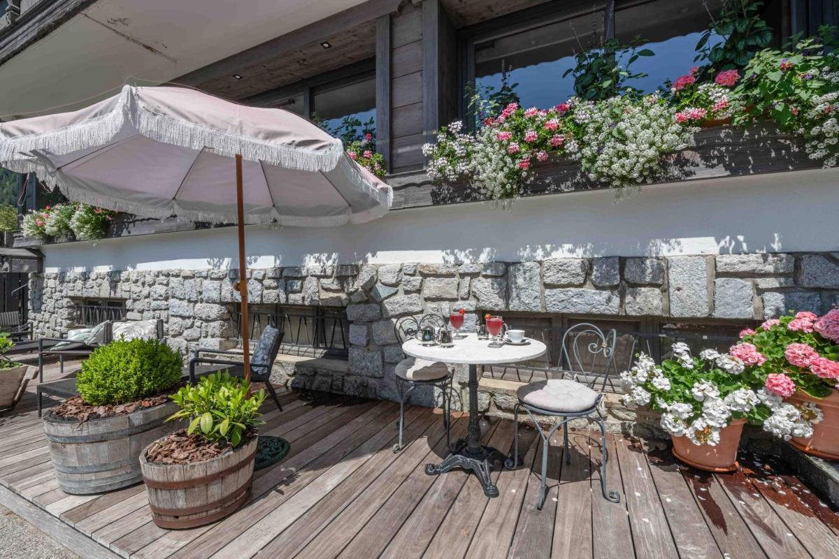 Balcon ou terrasse dans l'établissement Chalet-Hôtel Hermitage