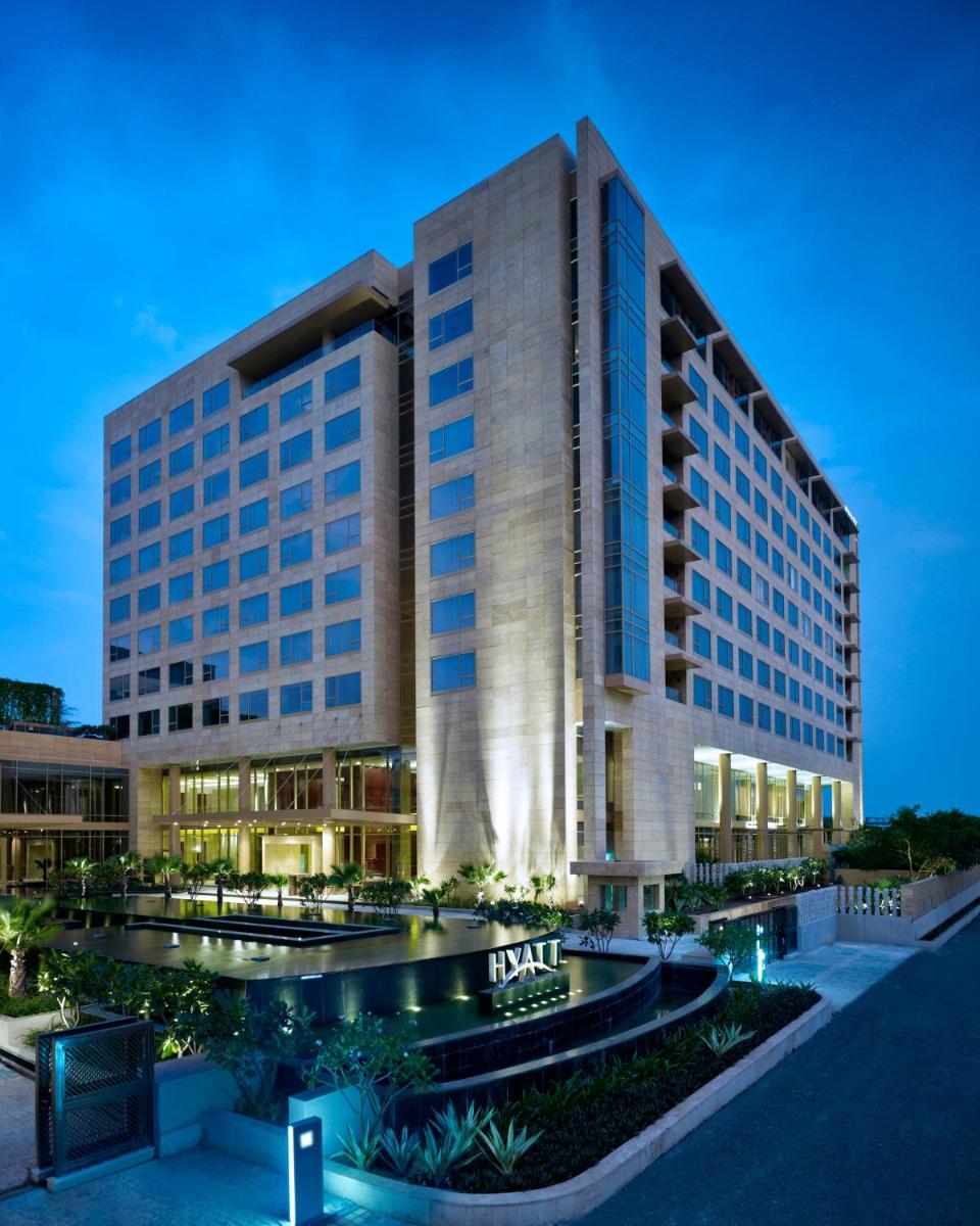 a rendering of a hotel at night at Hyatt Regency Pune Hotel & Residences in Pune