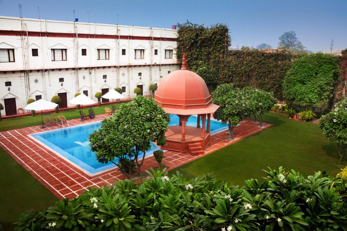 an aerial view of the courtyard of a building at The Grand Imperial - Heritage Hotel in Agra