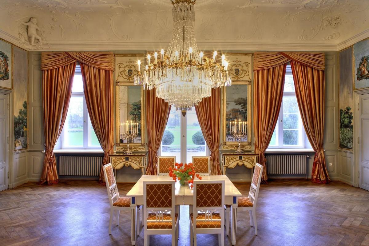 Ein Sitzbereich in der Unterkunft Herrenhaus Borghorst