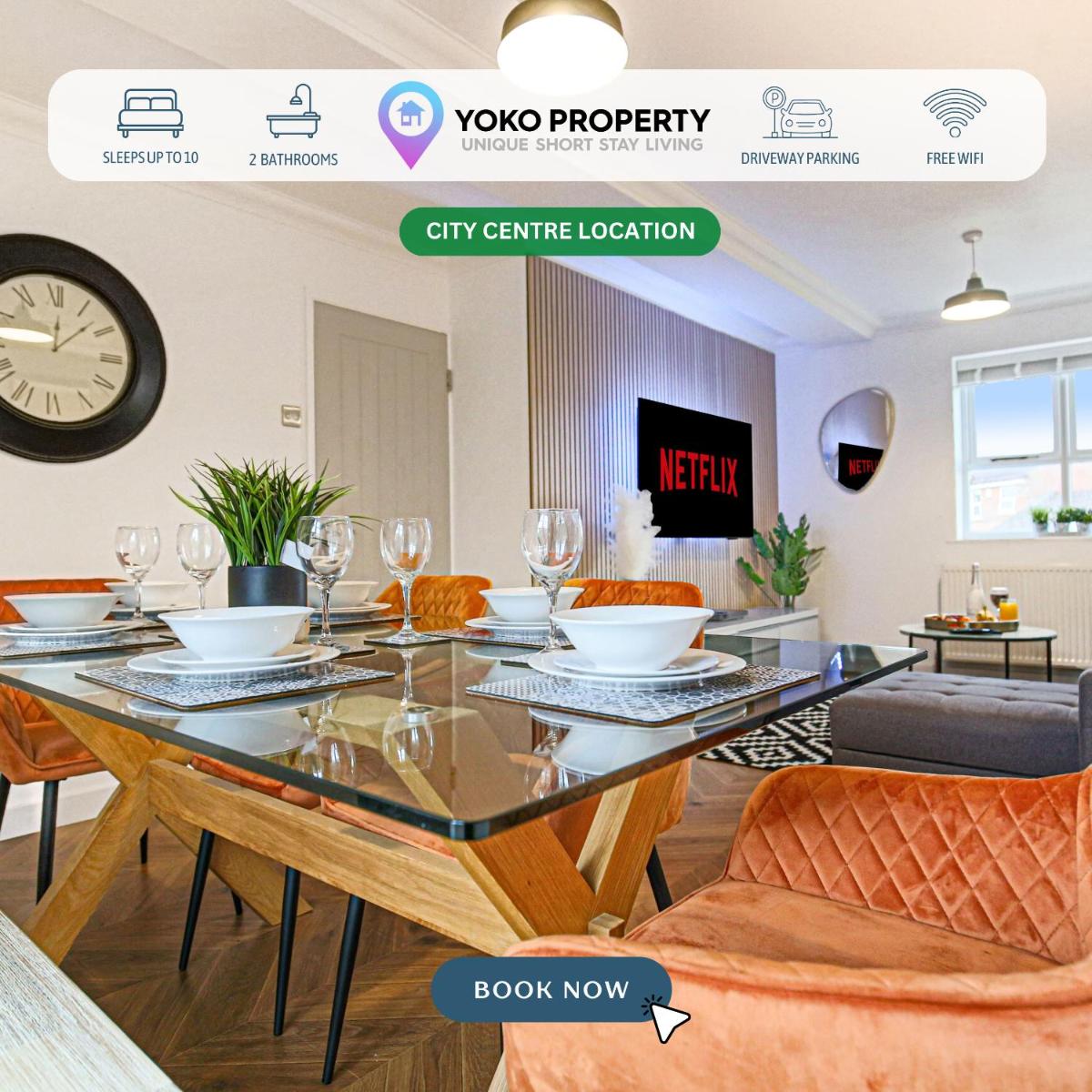 Grace House - Prime Location - Driveway Parking, Pool Table, Fast Wifi, Self Check-In and Smart TV with Sky TV and Netflix by Yoko Property - Housity