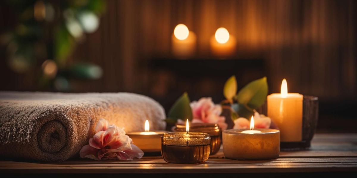a group of candles and towels on a table at Radisson Blu Hotel Amritsar in Amritsar