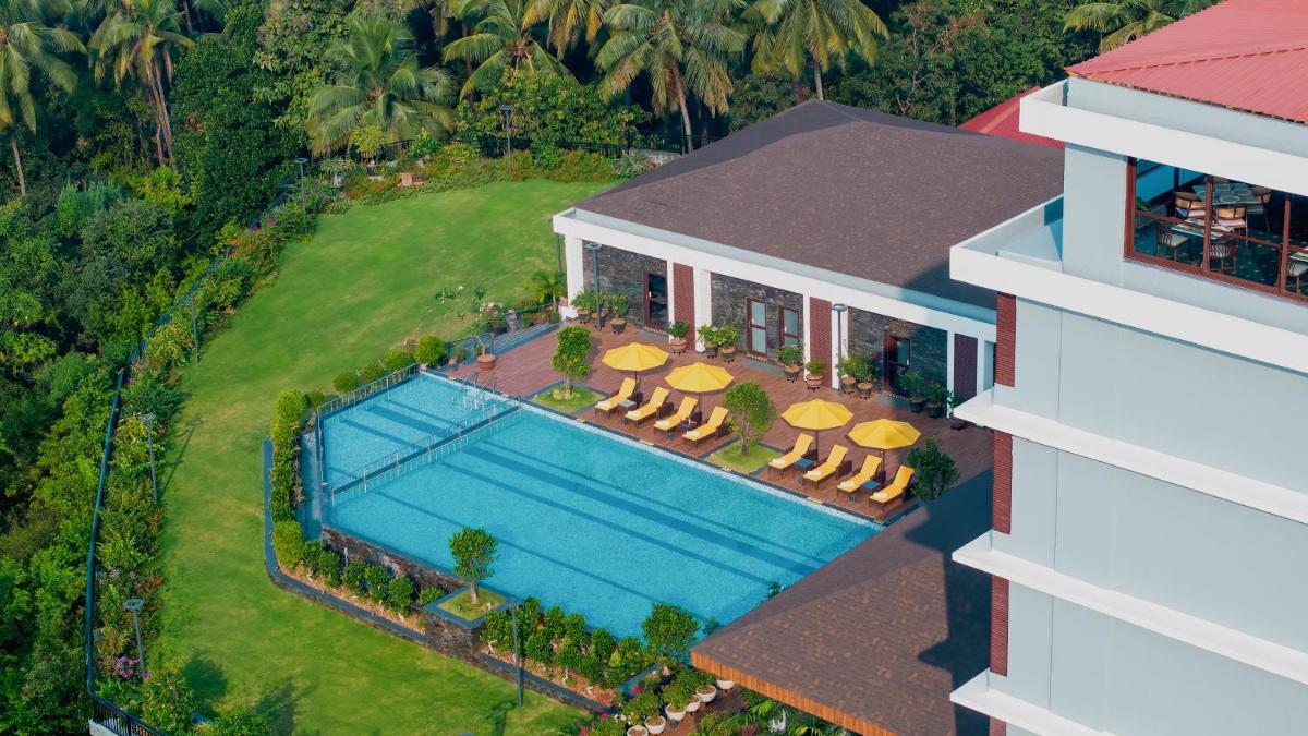 an aerial view of a resort with a swimming pool at Gateway Goa, Palolem in Palolem