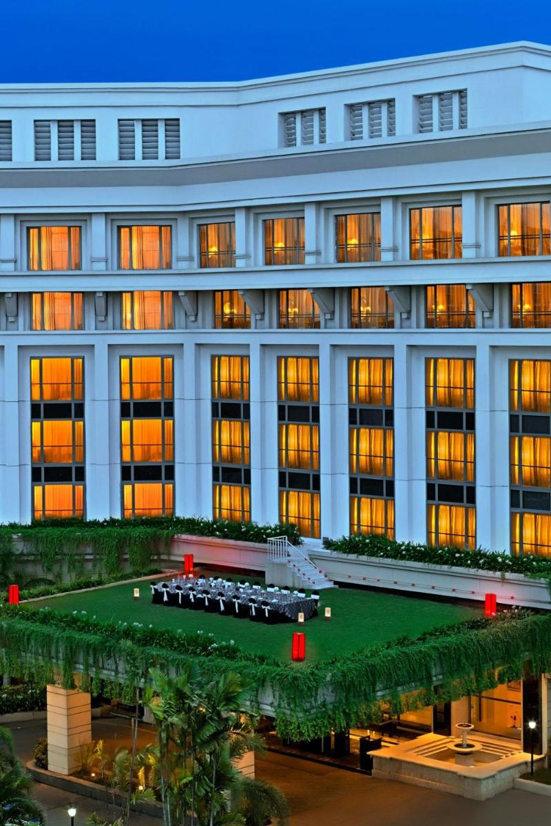 a large white building with a lot of windows at ITC Kakatiya, a Luxury Collection Hotel, Hyderabad in Hyderabad