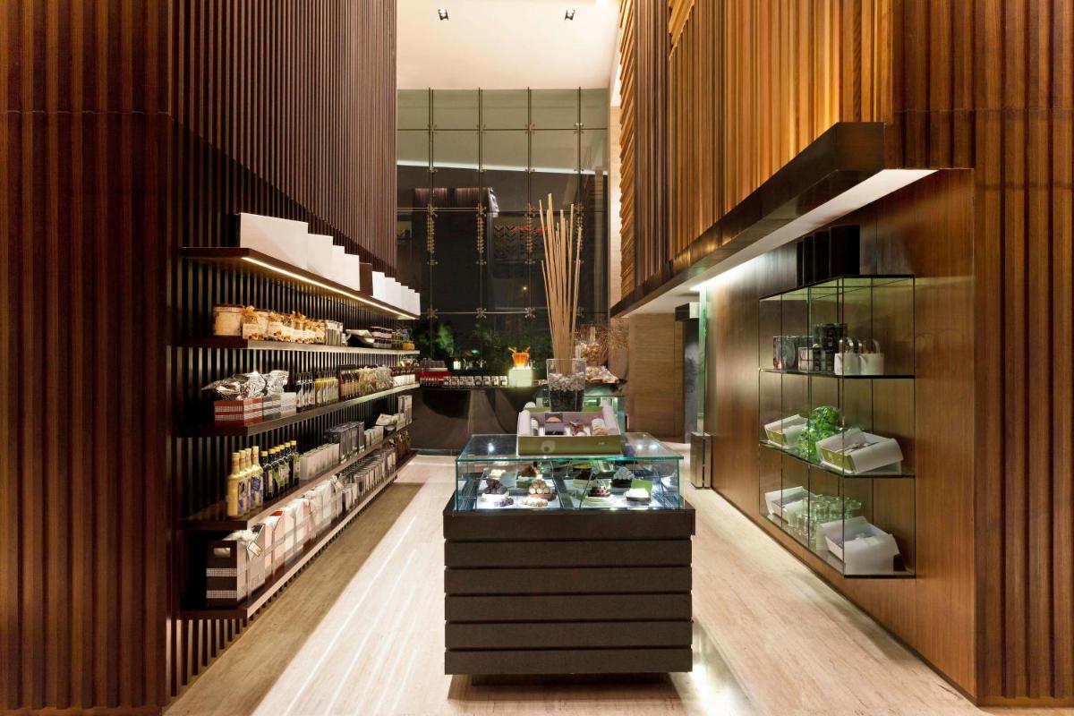 a store with a food counter in a room at The Westin Gurgaon, New Delhi in Gurgaon
