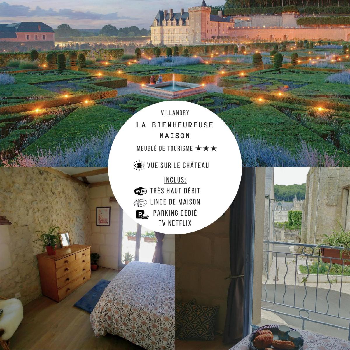 La Bienheureuse Maison, vue sur le Château de Villandry - Housity